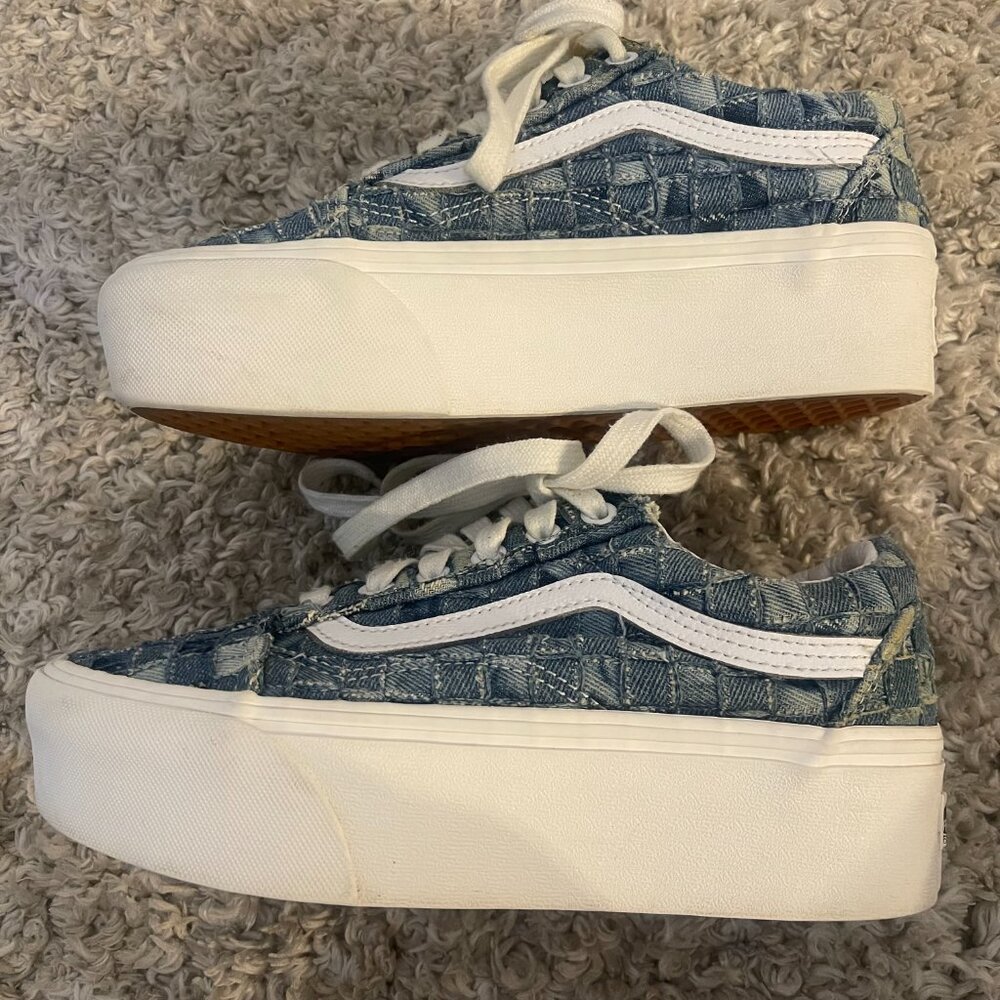 Vans Old Skool Platform Patchwork Denim Sneakers … - image 4
